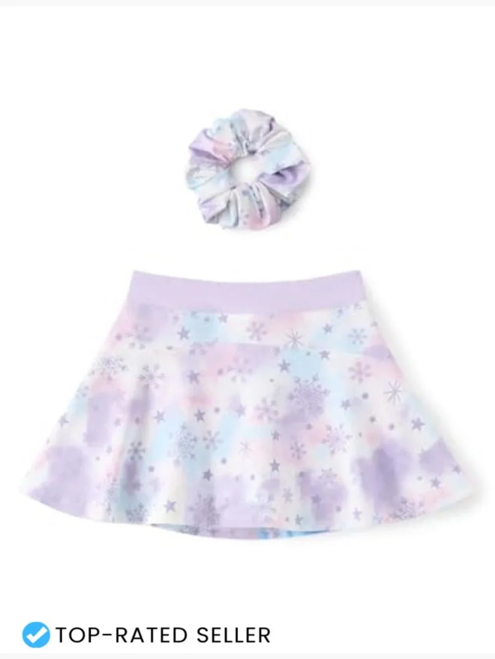 Girls Skort with Inner Shorts Pockets Athletic Golf Tennis Activewear Scrunchie